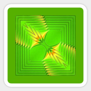 concentric square green and yellow Sticker